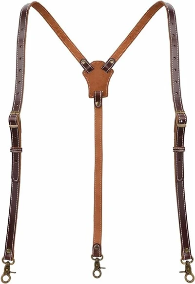 Tirantes de cuero de 3 mm, tirantes vintage ajustables para hombre