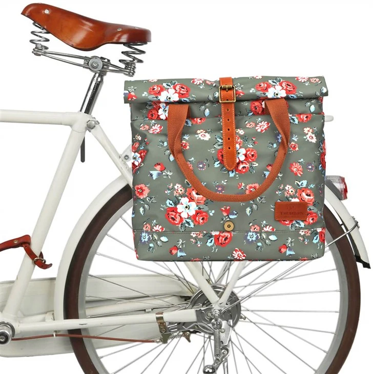 Bolsa doble para alforjas de bicicleta impermeable