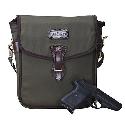 Bolso bandolera Tourbon de lona y cuero para hombre